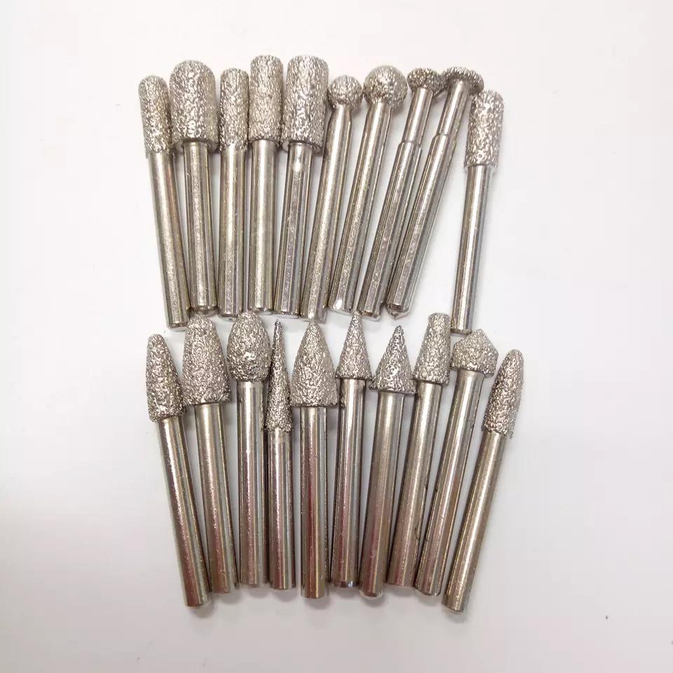 Stone Carving Power Vacuum Brazed Diamond Tools Mounted Points Set for