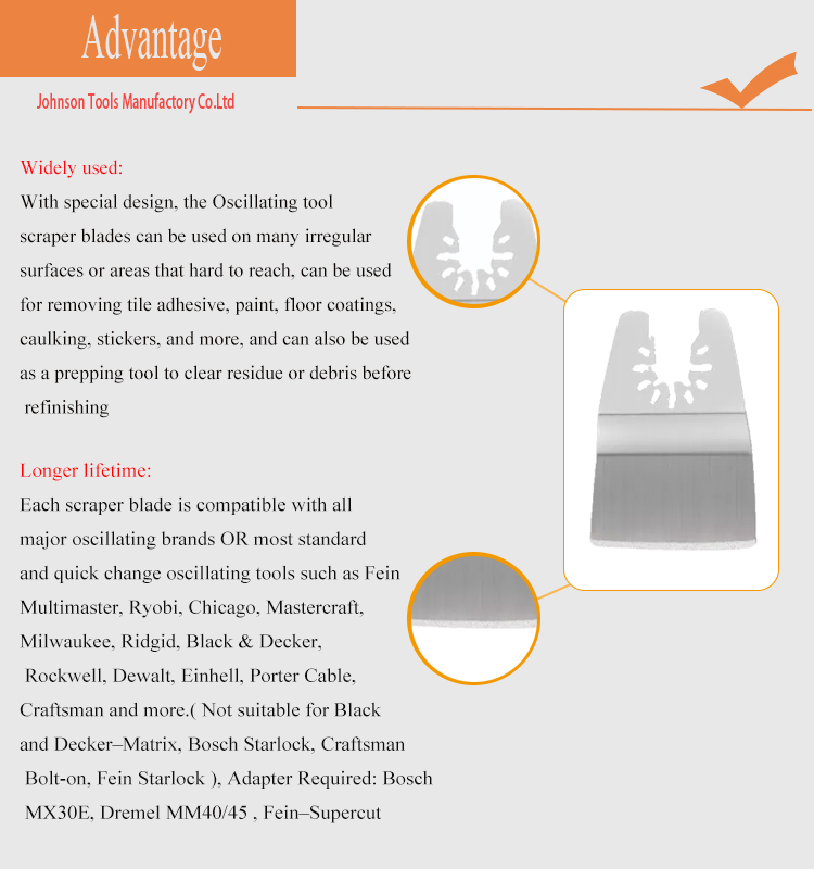 38*10mm Oscillating Multitool Stainless Steel Scraper Blade For Paint