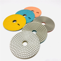 3 Steps 4" Stone Diamond Abrasive Tools White Polishing Pads for Wet Polishing Granite Marble