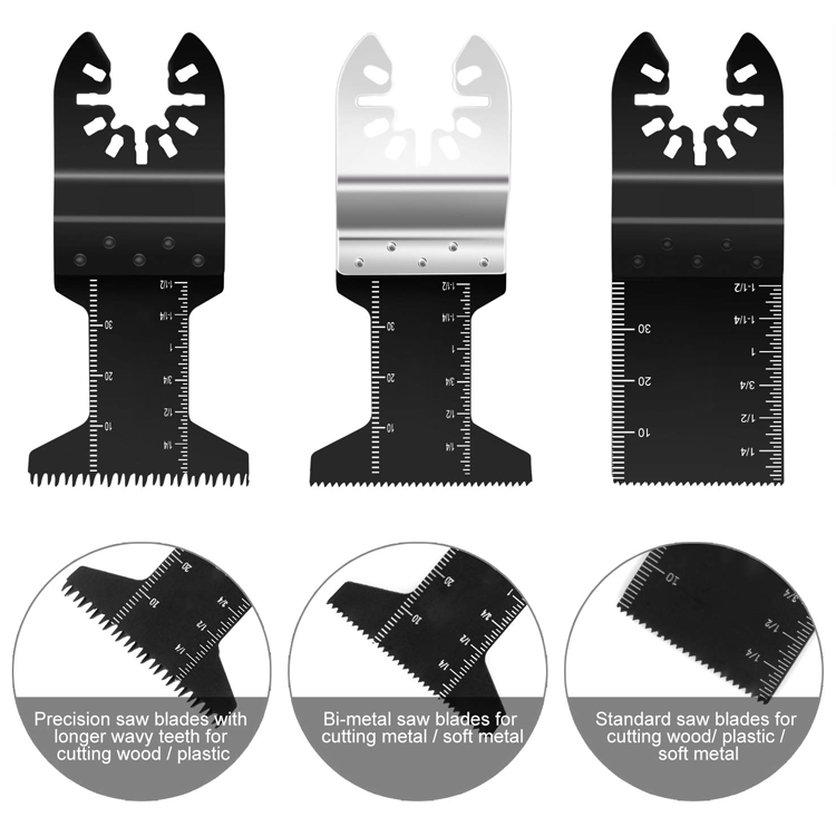 20 Pcs Oscillating Saw Blades Multitool Universal Quick Blade Kit - Skill Cutting Metal And Wood Bimetal